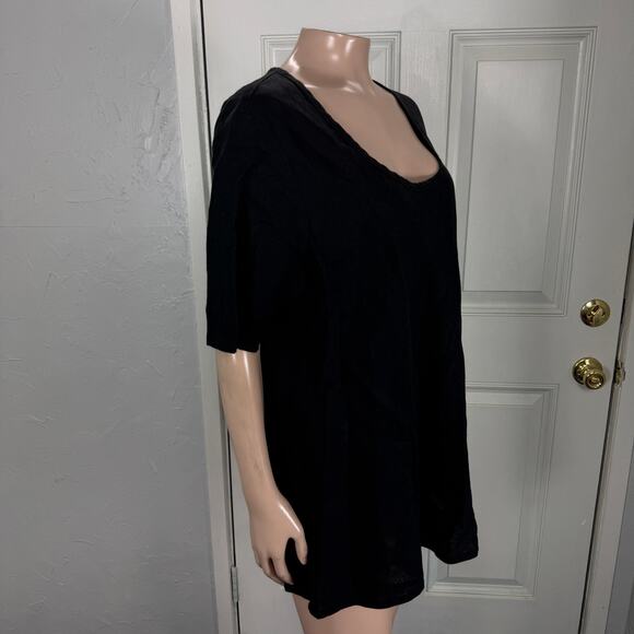 Flax Women's Shirt Medium 100% Linen T-Shirt Short Sleeve Lagenlook Boho A3-28 - Picture 5 of 7